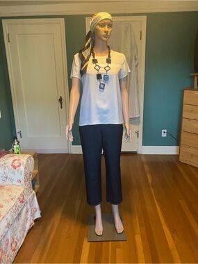 LilySilk White Short-Sleeve Silk Blouse – Size Small